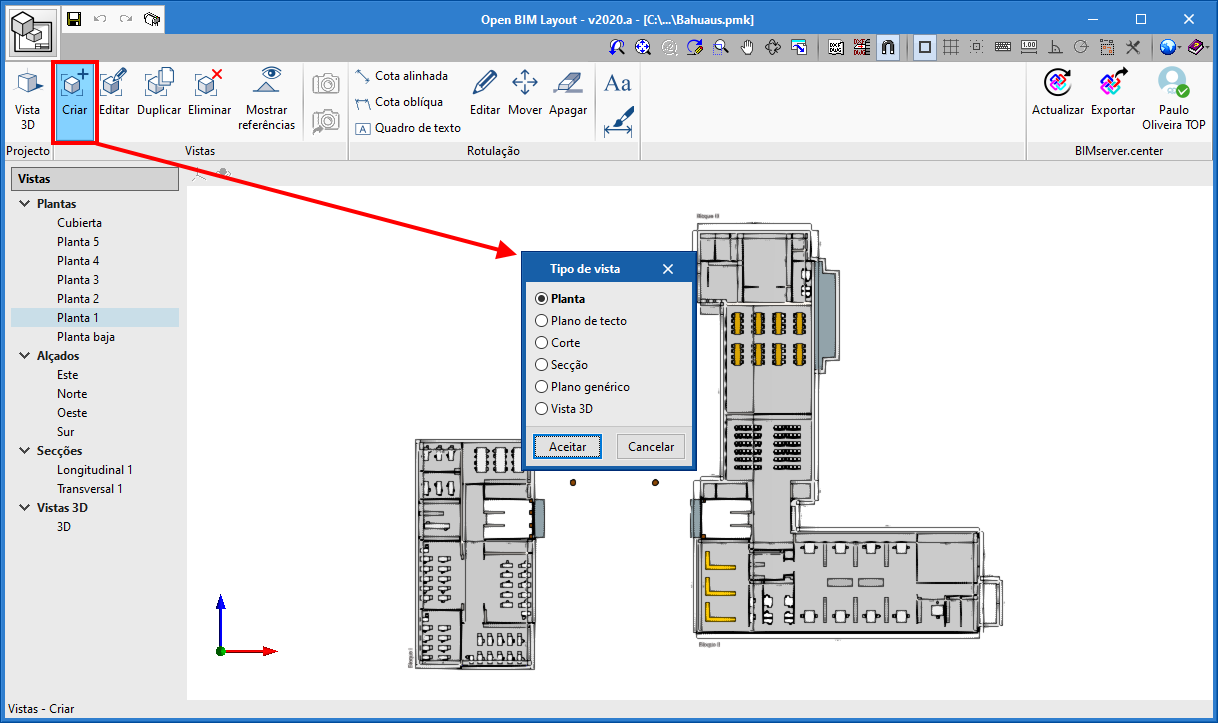 Open BIM Layout. Criar Vistas